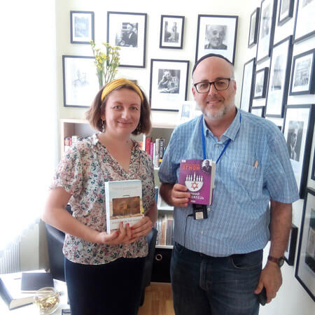 Meeting with Rabbi Jeffrey Saks, director of research at the Agnon House in Jerusalem